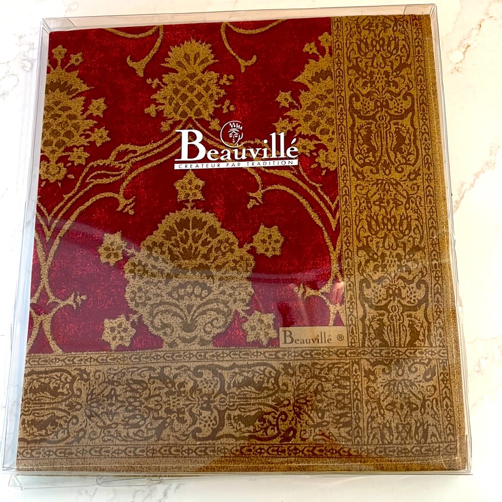 Beauville Palladio Red Table Runner Made In France
